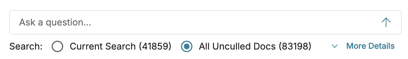 Search bar with options for current search and uncultured documents displayed.